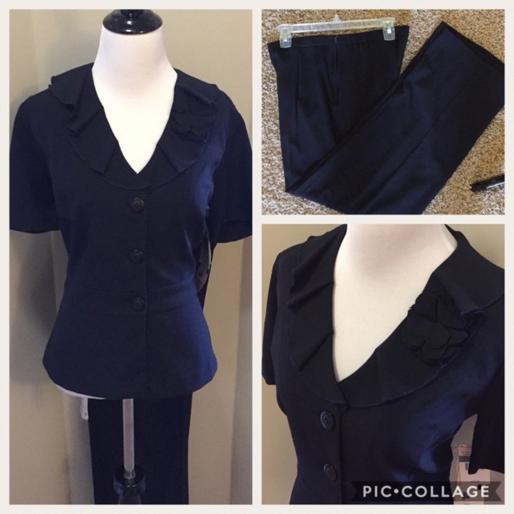 NWT navy 2pc pant suit